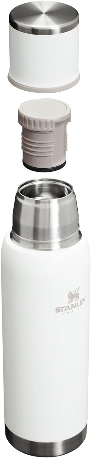 image:imageStanley AdventureToGo Vacuum Bottle 11 qt Wide Mouth with Leakproof Cup Lid Keep Drinks Hot or Cold Packable for Travel Insulated Stainless Steel Thermal Bottle BPAFree Chili RedFrost