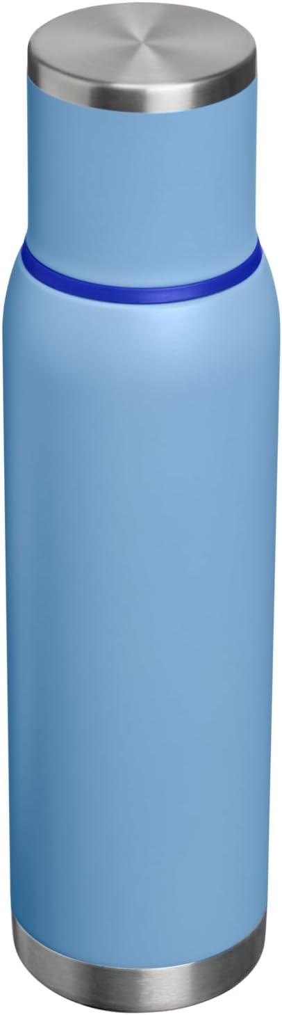 image:imageStanley AdventureToGo Vacuum Bottle 11 qt Wide Mouth with Leakproof Cup Lid Keep Drinks Hot or Cold Packable for Travel Insulated Stainless Steel Thermal Bottle BPAFree Chili RedBlue Sky