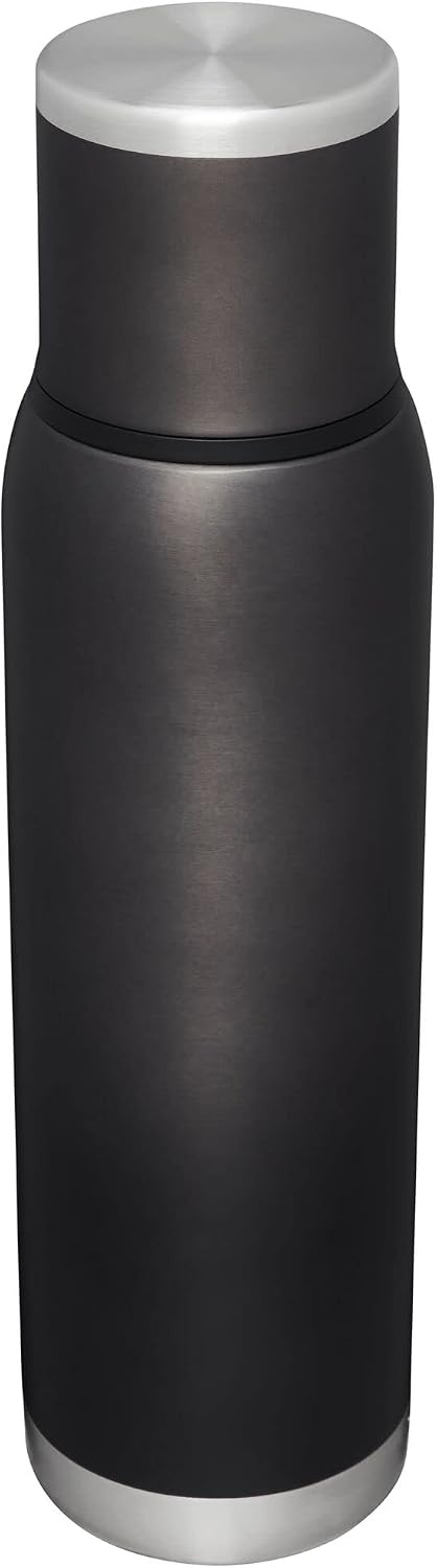 image:imageStanley AdventureToGo Vacuum Bottle 11 qt Wide Mouth with Leakproof Cup Lid Keep Drinks Hot or Cold Packable for Travel Insulated Stainless Steel Thermal Bottle BPAFree Chili RedCharcoal Glow