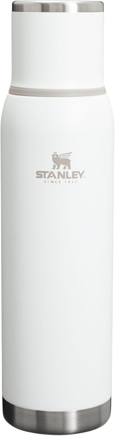 image:imageStanley AdventureToGo Vacuum Bottle 11 qt Wide Mouth with Leakproof Cup Lid Keep Drinks Hot or Cold Packable for Travel Insulated Stainless Steel Thermal Bottle BPAFree Chili RedFrost