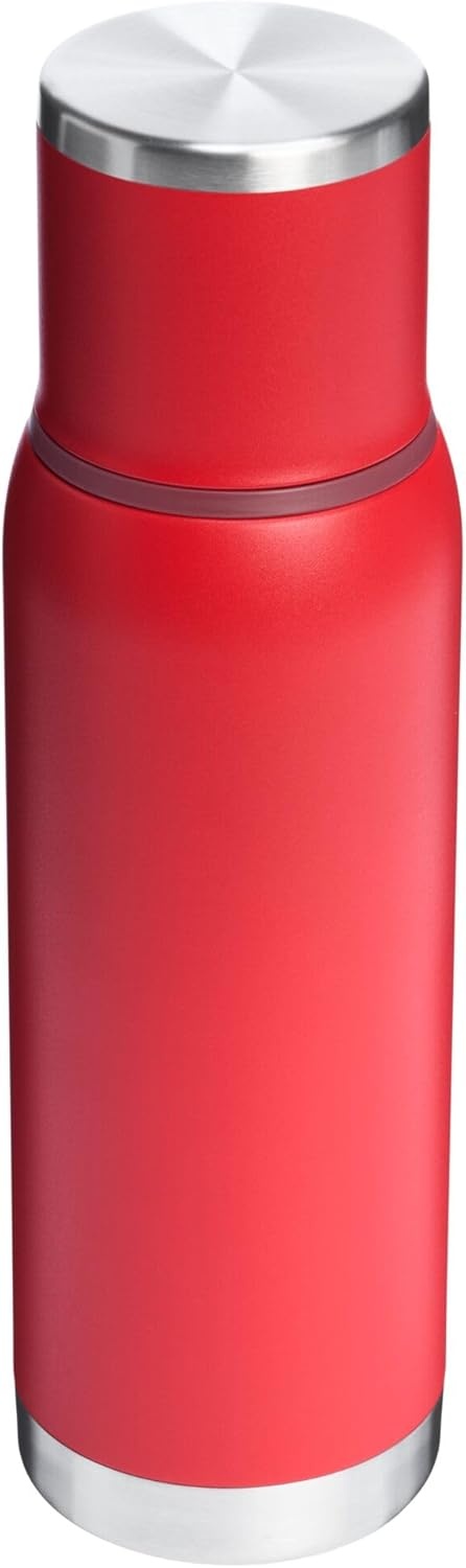 image:imageStanley AdventureToGo Vacuum Bottle 11 qt Wide Mouth with Leakproof Cup Lid Keep Drinks Hot or Cold Packable for Travel Insulated Stainless Steel Thermal Bottle BPAFree Chili RedChili Red