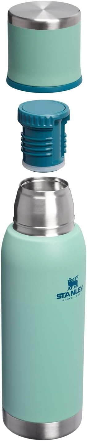 image:imageStanley AdventureToGo Vacuum Bottle 11 qt Wide Mouth with Leakproof Cup Lid Keep Drinks Hot or Cold Packable for Travel Insulated Stainless Steel Thermal Bottle BPAFree Chili RedSpring Green