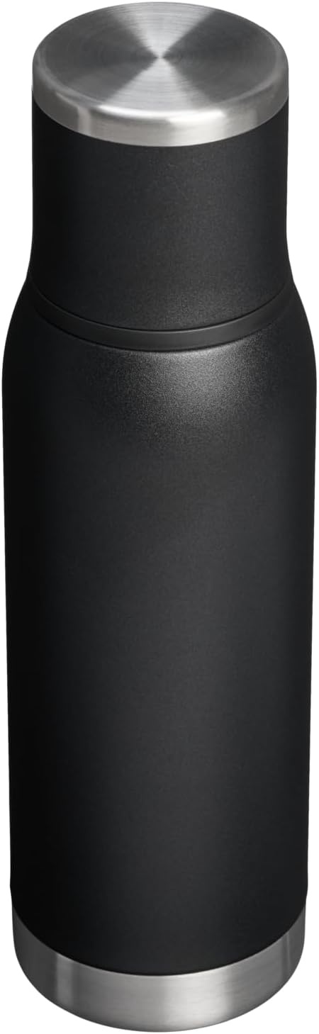 image:imageStanley AdventureToGo Vacuum Bottle 11 qt Wide Mouth with Leakproof Cup Lid Keep Drinks Hot or Cold Packable for Travel Insulated Stainless Steel Thermal Bottle BPAFree Chili RedBlack 20