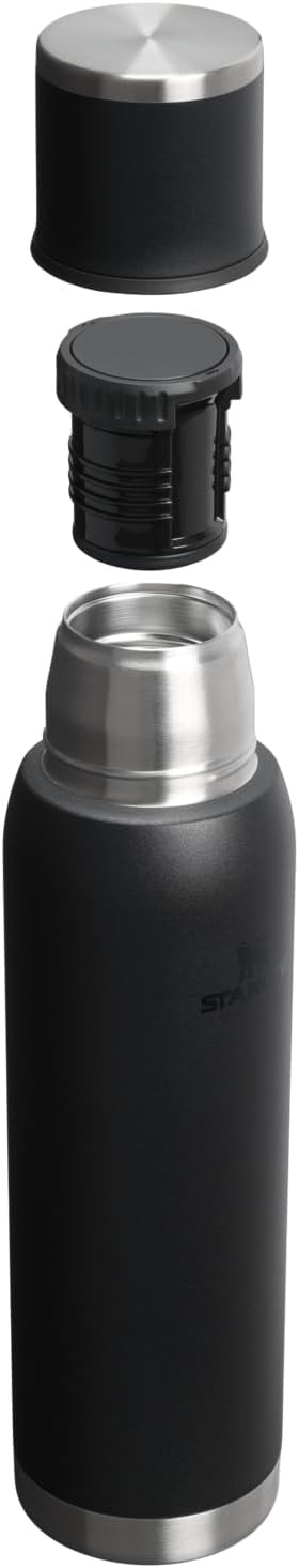 image:imageStanley AdventureToGo Vacuum Bottle 11 qt Wide Mouth with Leakproof Cup Lid Keep Drinks Hot or Cold Packable for Travel Insulated Stainless Steel Thermal Bottle BPAFree Chili RedBlack 20