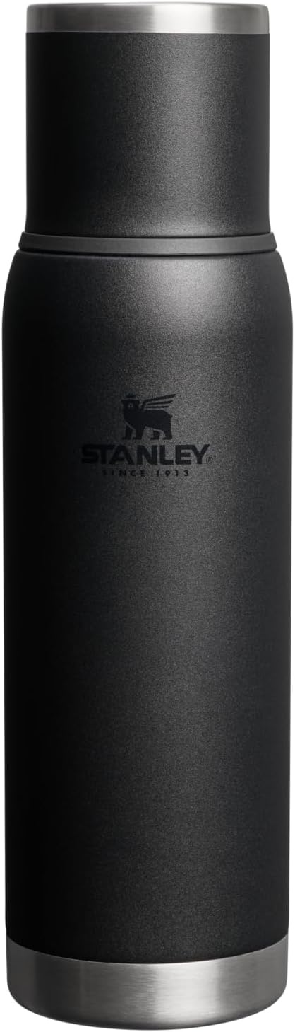 image:imageStanley AdventureToGo Vacuum Bottle 11 qt Wide Mouth with Leakproof Cup Lid Keep Drinks Hot or Cold Packable for Travel Insulated Stainless Steel Thermal Bottle BPAFree Chili RedBlack 20