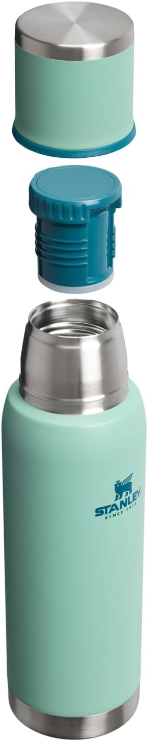 image:imageStanley AdventureToGo Vacuum Bottle 11 qt Wide Mouth with Leakproof Cup Lid Keep Drinks Hot or Cold Packable for Travel Insulated Stainless Steel Thermal Bottle BPAFree Chili RedSpring Green