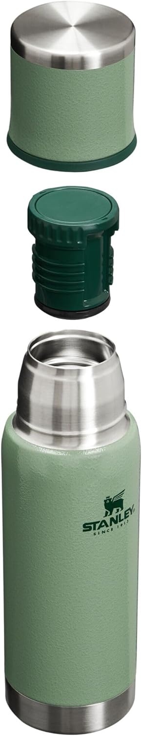 image:imageStanley AdventureToGo Vacuum Bottle 11 qt Wide Mouth with Leakproof Cup Lid Keep Drinks Hot or Cold Packable for Travel Insulated Stainless Steel Thermal Bottle BPAFree Chili RedHammertone Green