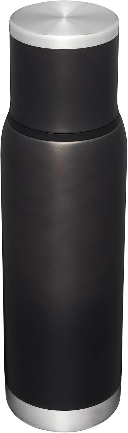 image:imageStanley AdventureToGo Vacuum Bottle 11 qt Wide Mouth with Leakproof Cup Lid Keep Drinks Hot or Cold Packable for Travel Insulated Stainless Steel Thermal Bottle BPAFree Chili RedCharcoal Glow