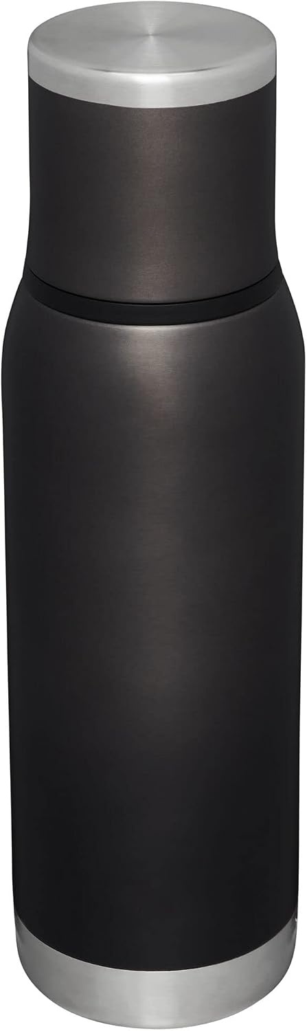image:imageStanley AdventureToGo Vacuum Bottle 11 qt Wide Mouth with Leakproof Cup Lid Keep Drinks Hot or Cold Packable for Travel Insulated Stainless Steel Thermal Bottle BPAFree Chili RedCharcoal Glow