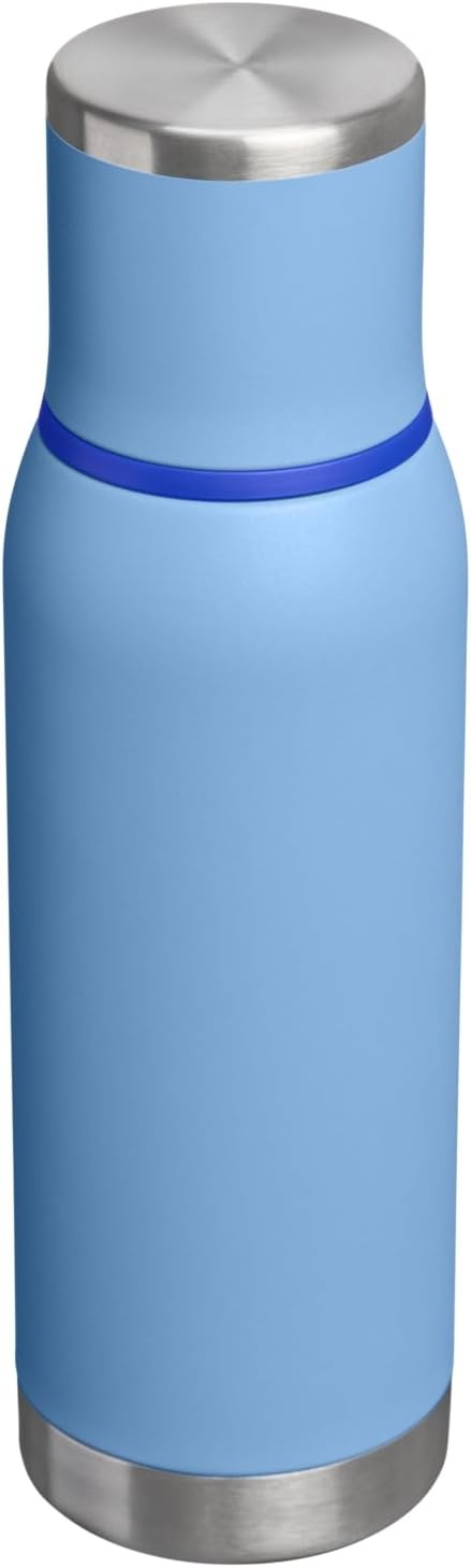 image:imageStanley AdventureToGo Vacuum Bottle 11 qt Wide Mouth with Leakproof Cup Lid Keep Drinks Hot or Cold Packable for Travel Insulated Stainless Steel Thermal Bottle BPAFree Chili RedBlue Sky