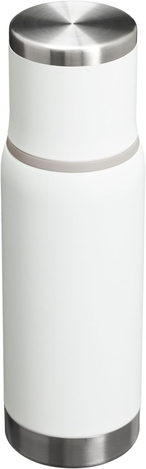 image:imageStanley AdventureToGo Vacuum Bottle 11 qt Wide Mouth with Leakproof Cup Lid Keep Drinks Hot or Cold Packable for Travel Insulated Stainless Steel Thermal Bottle BPAFree Chili RedFrost