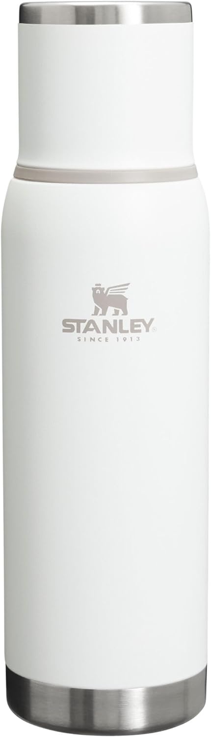 image:imageStanley AdventureToGo Vacuum Bottle 11 qt Wide Mouth with Leakproof Cup Lid Keep Drinks Hot or Cold Packable for Travel Insulated Stainless Steel Thermal Bottle BPAFree Chili RedFrost