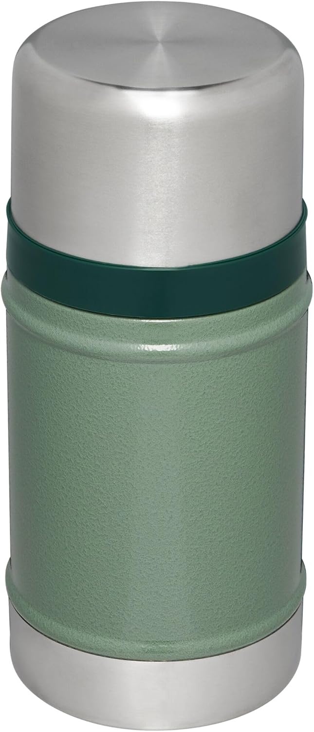 image:imageStanley Classic Legendary Large Food Jar 24 oz Vacuum Insulated Food Container Wide Mouth Screw On Lid Packable for Travel Stainless Steel amp Leakproof Lid Hammertone Green