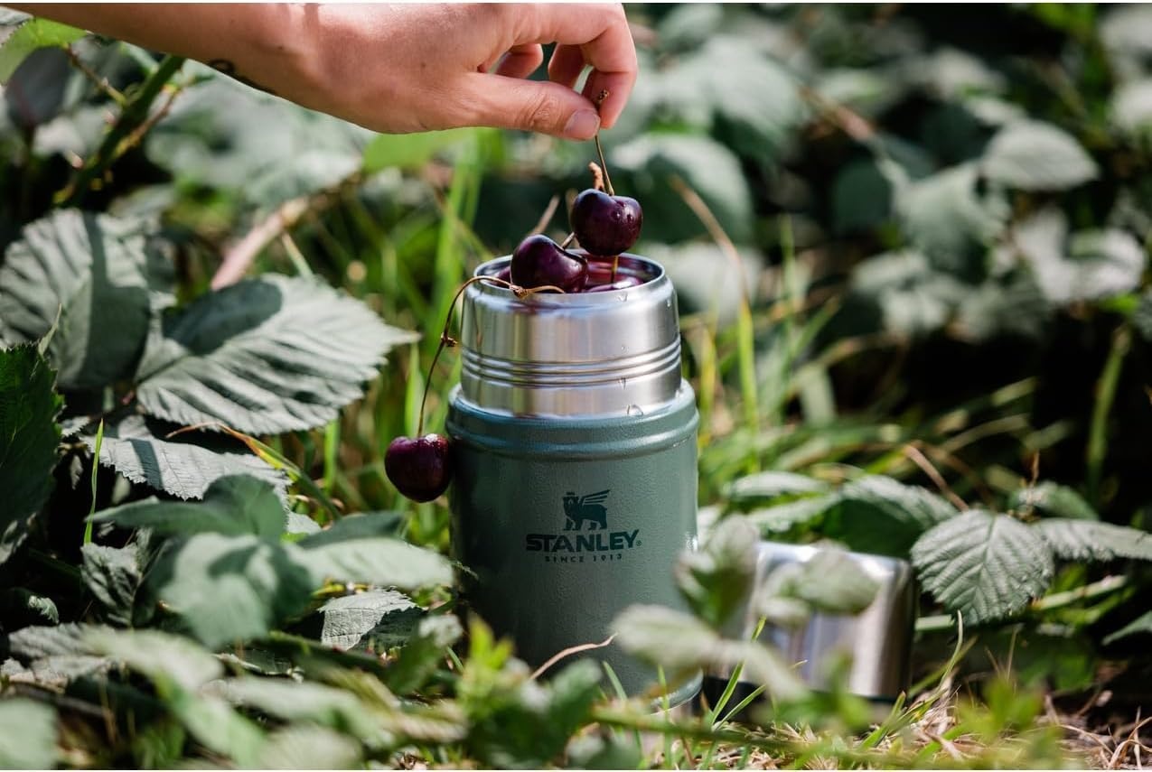 image:imageStanley Classic Legendary Large Food Jar 24 oz Vacuum Insulated Thermos Food Container Wide Mouth Screw On Lid Packable for Travel Stainless Steel with Leakproof Lid BPAFree Black 20