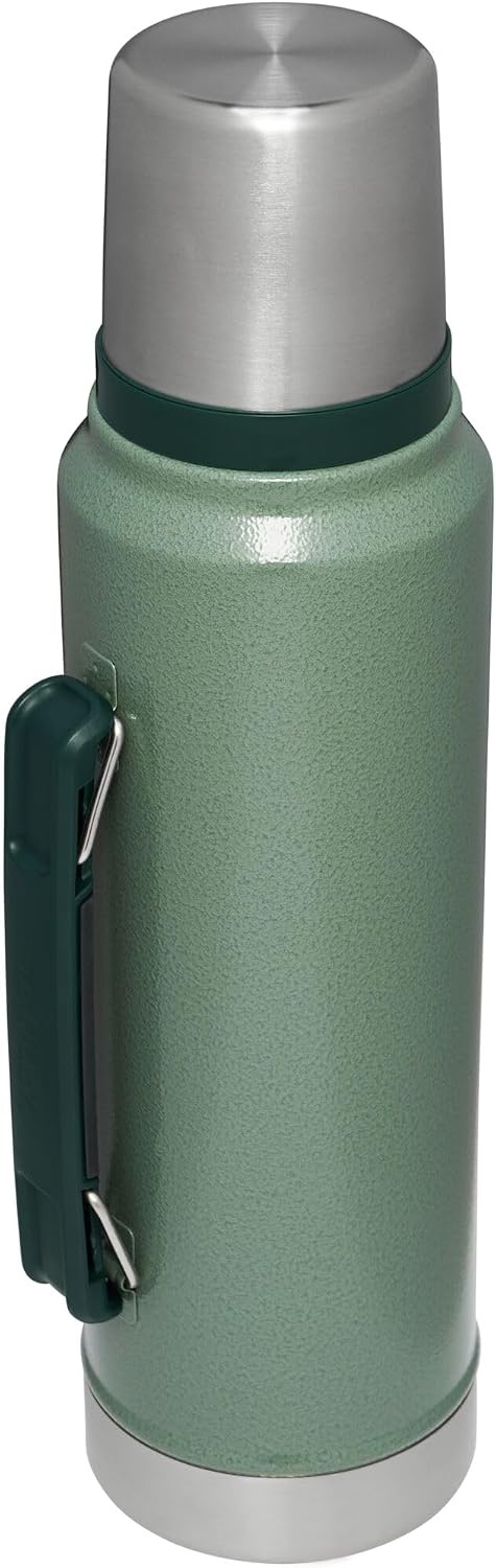 image:imageStanley Classic Legendary Vacuum Bottle 20 oz Wide Mouth with Leakproof Cup Lid Keep Drinks Hot or Cold Packable for Travel Insulated Stainless Steel Thermal Bottle BPAFree Black 20Hammertone Green