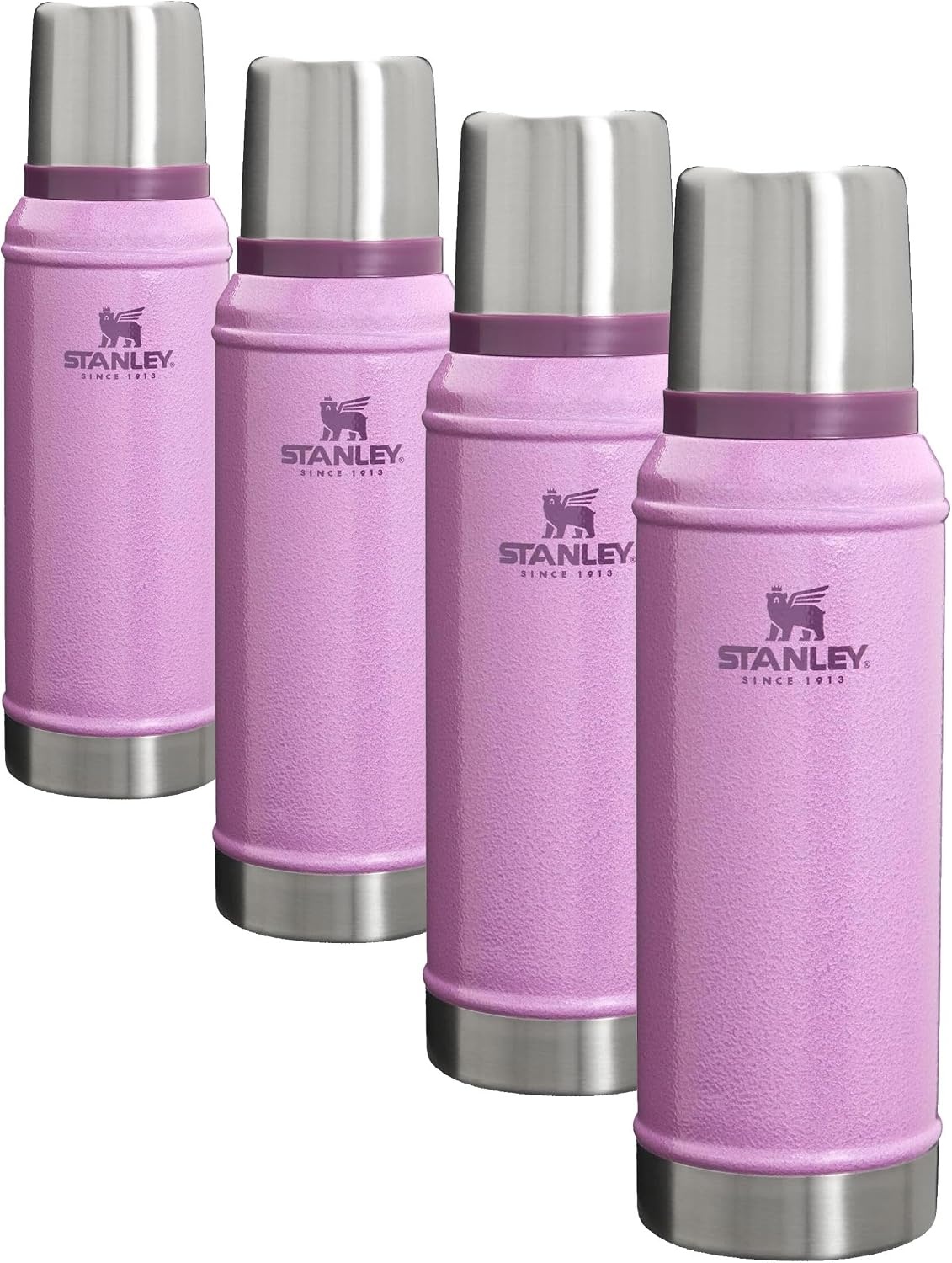 image:imageStanley Classic Legendary Vacuum Bottle 20 oz Wide Mouth with Leakproof Cup Lid Keep Drinks Hot or Cold Packable for Travel Insulated Stainless Steel Thermal Bottle BPAFree Black 20Hammertone Lilac