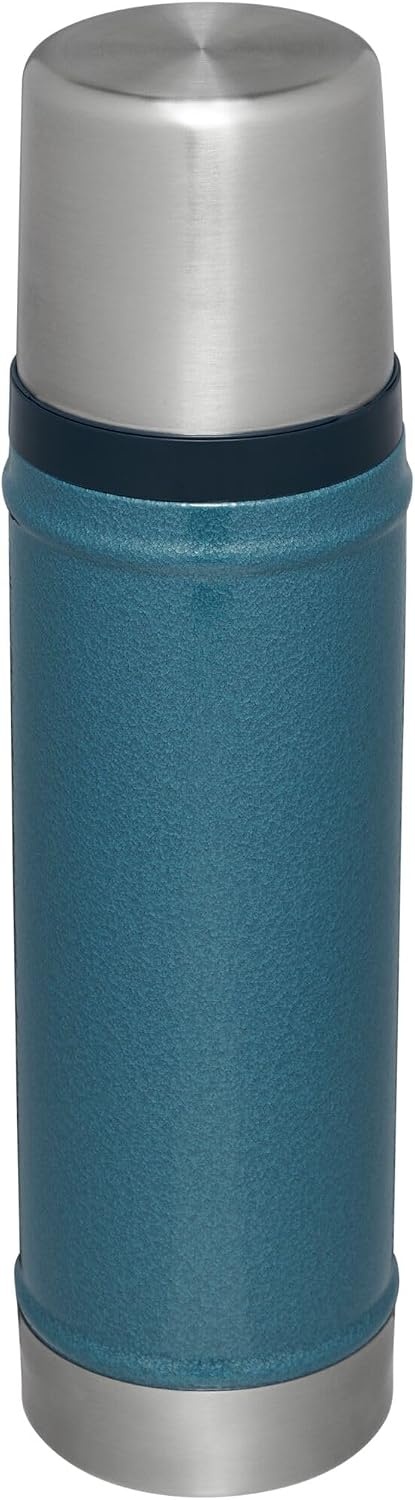 image:imageStanley Classic Legendary Vacuum Bottle 20 oz Wide Mouth with Leakproof Cup Lid Keep Drinks Hot or Cold Packable for Travel Insulated Stainless Steel Thermal Bottle BPAFree Black 20Hammertone Lake