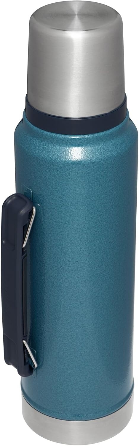 image:imageStanley Classic Legendary Vacuum Bottle 20 oz Wide Mouth with Leakproof Cup Lid Keep Drinks Hot or Cold Packable for Travel Insulated Stainless Steel Thermal Bottle BPAFree Black 20Hammertone Lake