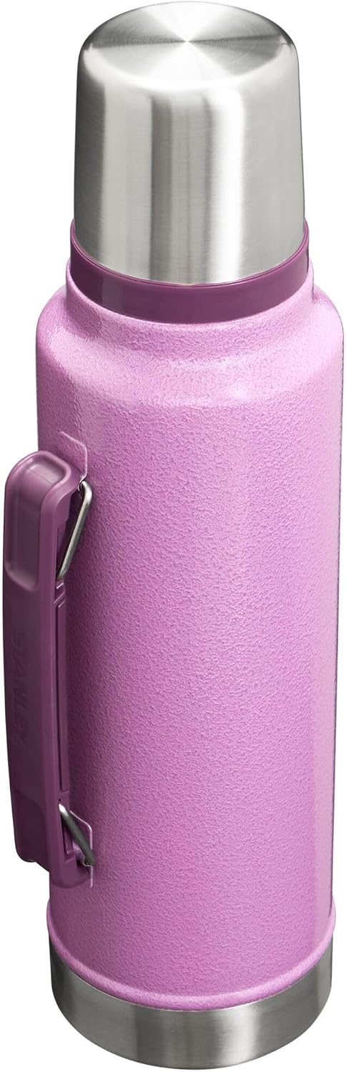 image:imageStanley Classic Legendary Vacuum Bottle 20 oz Wide Mouth with Leakproof Cup Lid Keep Drinks Hot or Cold Packable for Travel Insulated Stainless Steel Thermal Bottle BPAFree Black 20Hammertone Lilac
