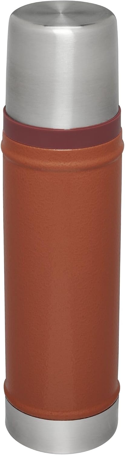 image:imageStanley Classic Legendary Vacuum Bottle 20 oz Wide Mouth with Leakproof Cup Lid Keep Drinks Hot or Cold Packable for Travel Insulated Stainless Steel Thermal Bottle BPAFree Black 20Hammertone Clay
