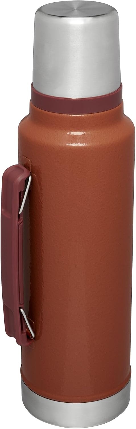 image:imageStanley Classic Legendary Vacuum Bottle 20 oz Wide Mouth with Leakproof Cup Lid Keep Drinks Hot or Cold Packable for Travel Insulated Stainless Steel Thermal Bottle BPAFree Black 20Hammertone Clay