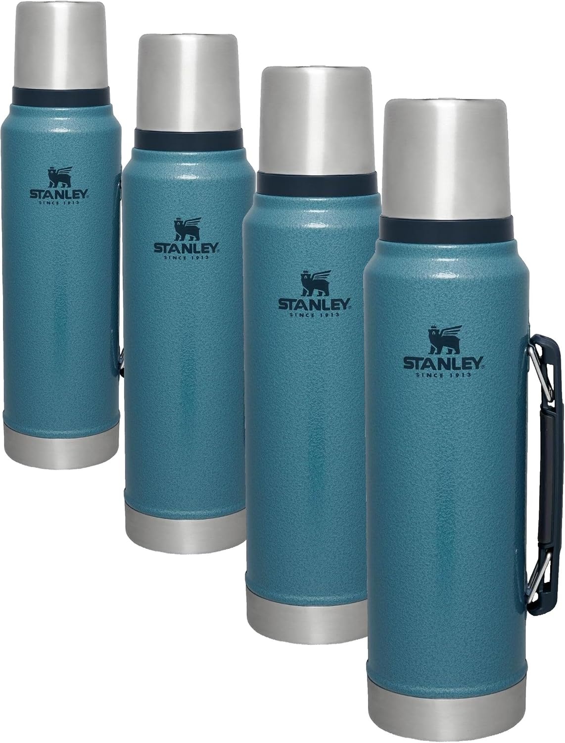 image:imageStanley Classic Legendary Vacuum Bottle 20 oz Wide Mouth with Leakproof Cup Lid Keep Drinks Hot or Cold Packable for Travel Insulated Stainless Steel Thermal Bottle BPAFree Black 20Hammertone Lake