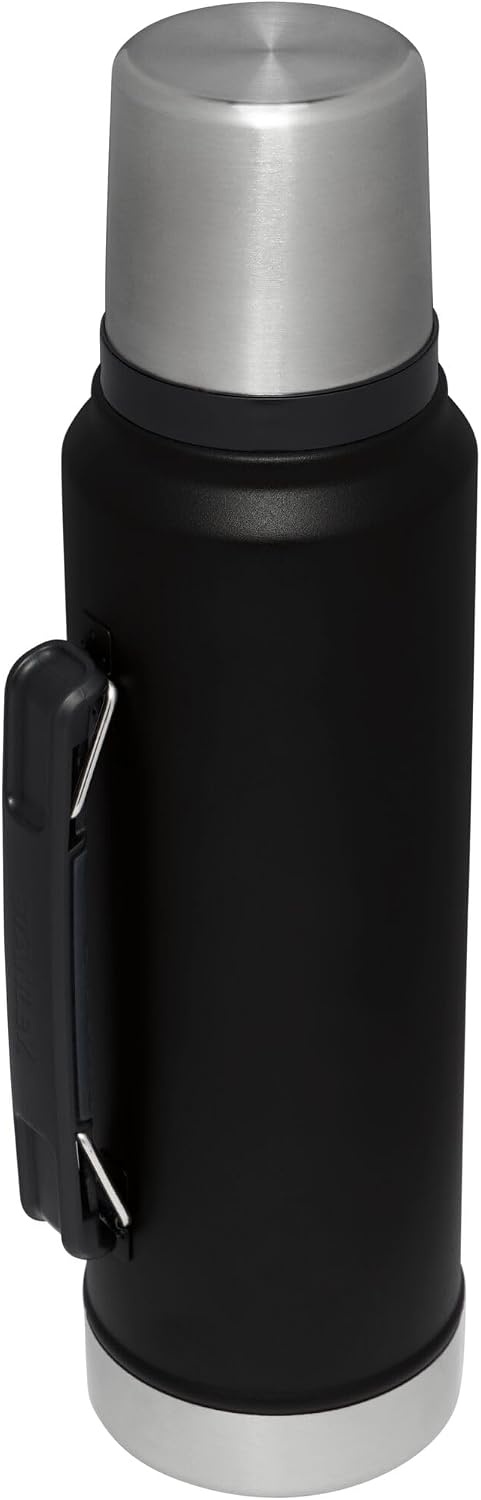image:imageStanley Classic Legendary Vacuum Bottle 20 oz Wide Mouth with Leakproof Cup Lid Keep Drinks Hot or Cold Packable for Travel Insulated Stainless Steel Thermal Bottle BPAFree Black 20Matte Black