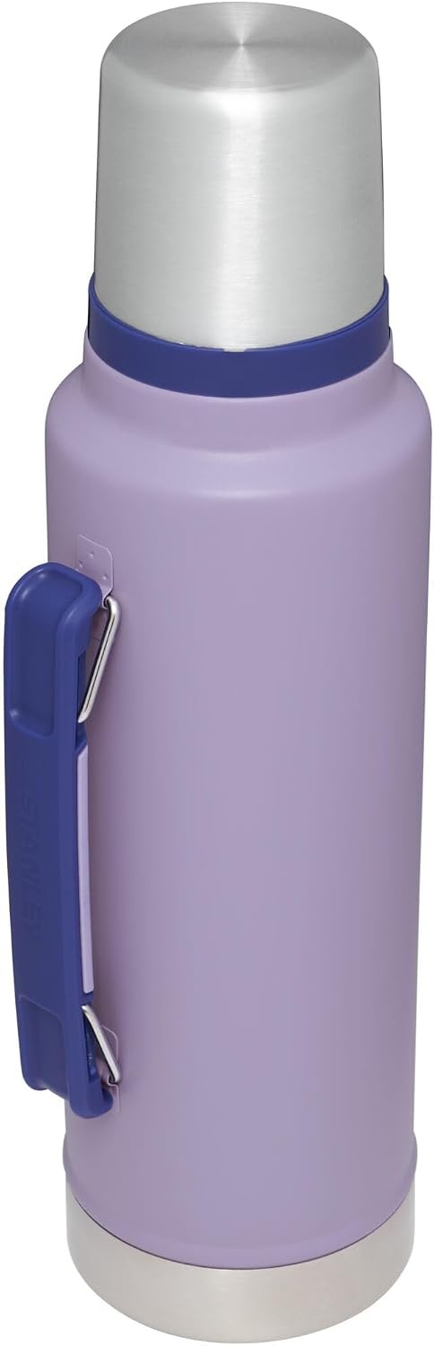 image:imageStanley Classic Legendary Vacuum Bottle 20 oz Wide Mouth with Leakproof Cup Lid Keep Drinks Hot or Cold Packable for Travel Insulated Stainless Steel Thermal Bottle BPAFree Black 20Lavender