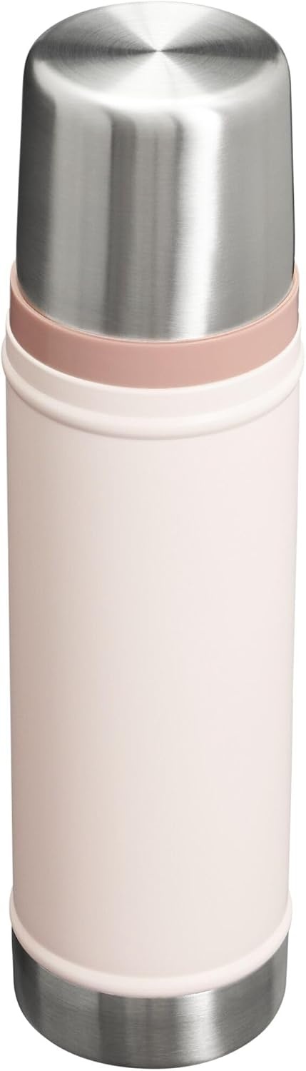 image:imageStanley Classic Legendary Vacuum Bottle 20 oz Wide Mouth with Leakproof Cup Lid Keep Drinks Hot or Cold Packable for Travel Insulated Stainless Steel Thermal Bottle BPAFree Black 20Rose Quartz