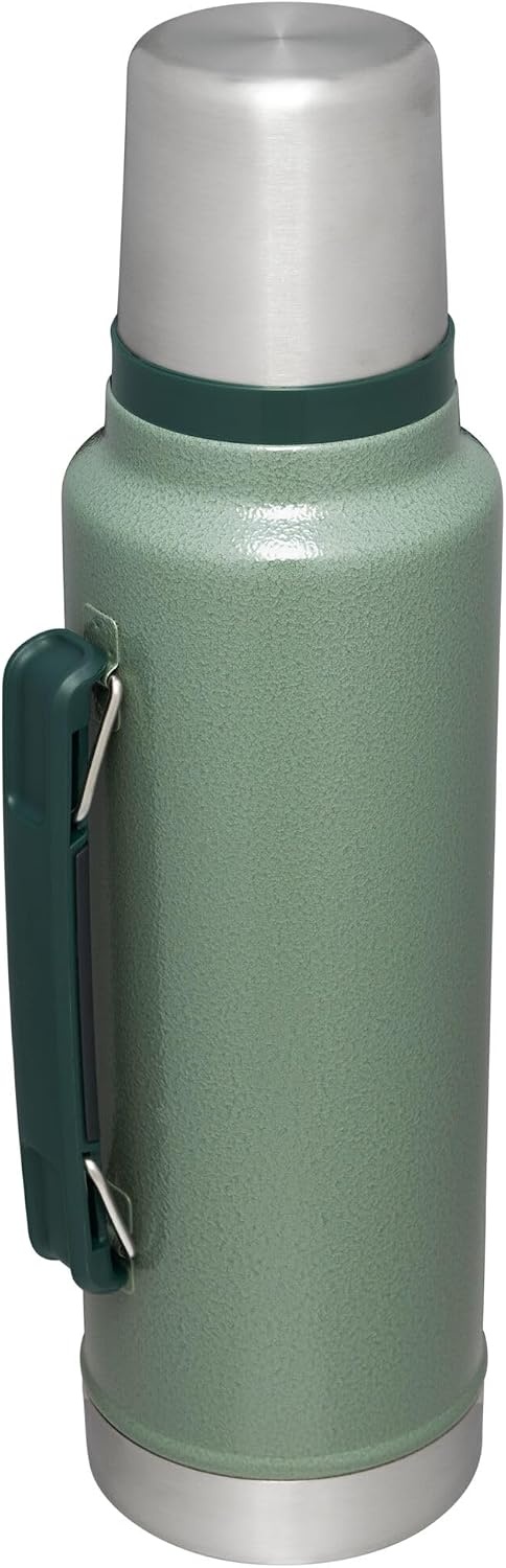 image:imageStanley Classic Legendary Vacuum Bottle 20 oz Wide Mouth with Leakproof Cup Lid Keep Drinks Hot or Cold Packable for Travel Insulated Stainless Steel Thermal Bottle BPAFree Black 20Hammertone Green