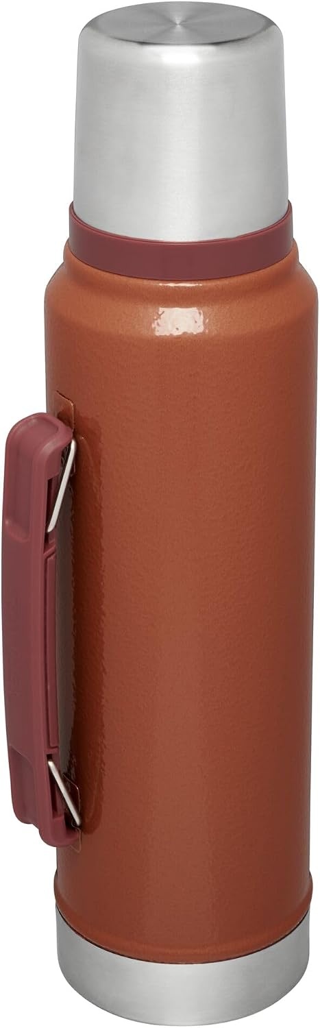 image:imageStanley Classic Legendary Vacuum Bottle 20 oz Wide Mouth with Leakproof Cup Lid Keep Drinks Hot or Cold Packable for Travel Insulated Stainless Steel Thermal Bottle BPAFree Black 20Hammertone Clay