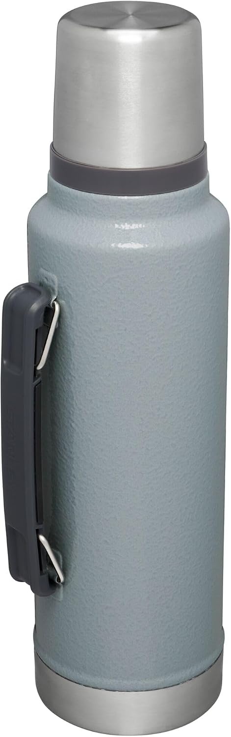 image:imageStanley Classic Legendary Vacuum Bottle 20 oz Wide Mouth with Leakproof Cup Lid Keep Drinks Hot or Cold Packable for Travel Insulated Stainless Steel Thermal Bottle BPAFree Black 20Hammertone Silver
