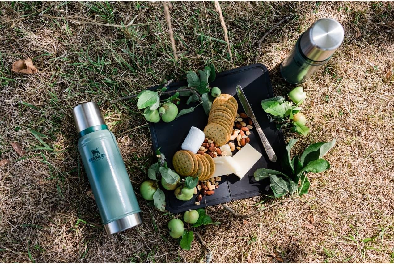 image:imageStanley Classic Legendary Vacuum Bottle 20 oz Wide Mouth with Leakproof Cup Lid Keep Drinks Hot or Cold Packable for Travel Insulated Stainless Steel Thermal Bottle BPAFree Black 20Hammertone Clay