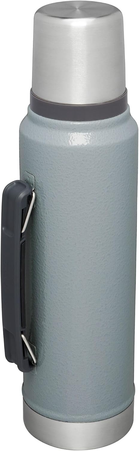 image:imageStanley Classic Legendary Vacuum Bottle 20 oz Wide Mouth with Leakproof Cup Lid Keep Drinks Hot or Cold Packable for Travel Insulated Stainless Steel Thermal Bottle BPAFree Black 20Hammertone Silver