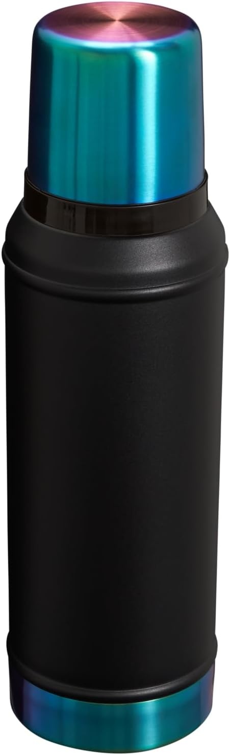 image:imageStanley Classic Legendary Vacuum Bottle 20 oz Wide Mouth with Leakproof Cup Lid Keep Drinks Hot or Cold Packable for Travel Insulated Stainless Steel Thermal Bottle BPAFree Black 20Black Chroma