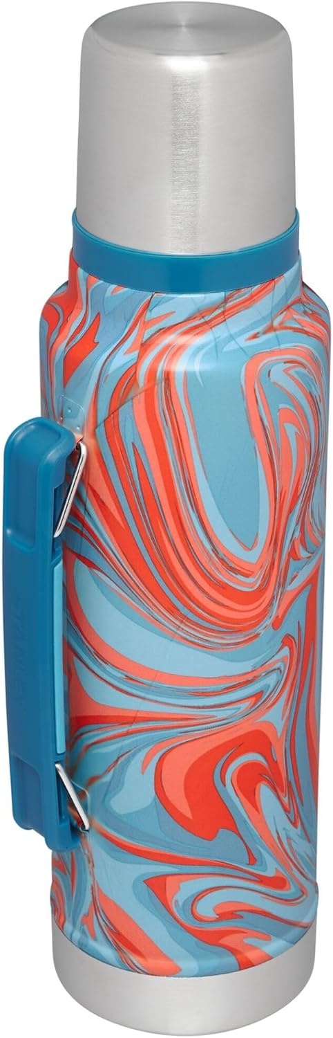 image:imageStanley Classic Legendary Vacuum Bottle 20 oz Wide Mouth with Leakproof Cup Lid Keep Drinks Hot or Cold Packable for Travel Insulated Stainless Steel Thermal Bottle BPAFree Black 20Pool Swirl
