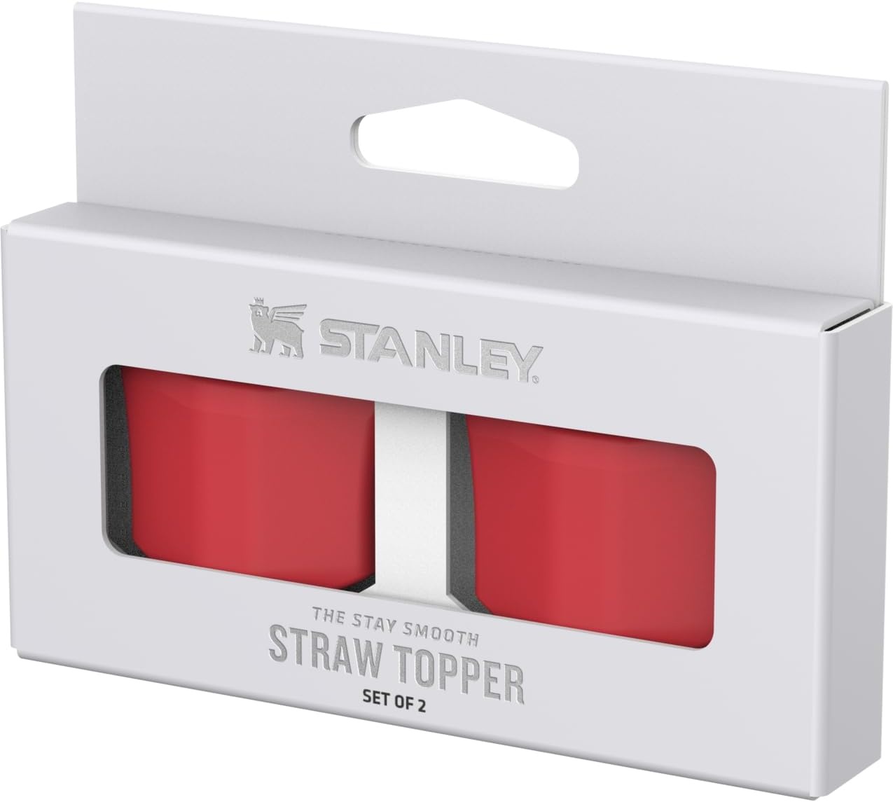 image:imageStanley Quencher Stay Smooth AntiPucker Straw Topper 2Pack Ergonomic Sip Through Straw Cap for Tumbler with Handle Silicone Accessory for Drinking Cup BPAFree Chili RedChili Red