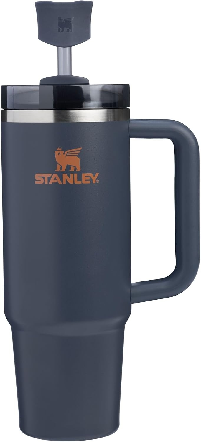 image:imageStanley Quencher Stay Smooth AntiPucker Straw Topper 2Pack Ergonomic Sip Through Straw Cap for Tumbler with Handle Silicone Accessory for Drinking Cup BPAFree Chili RedTwilight