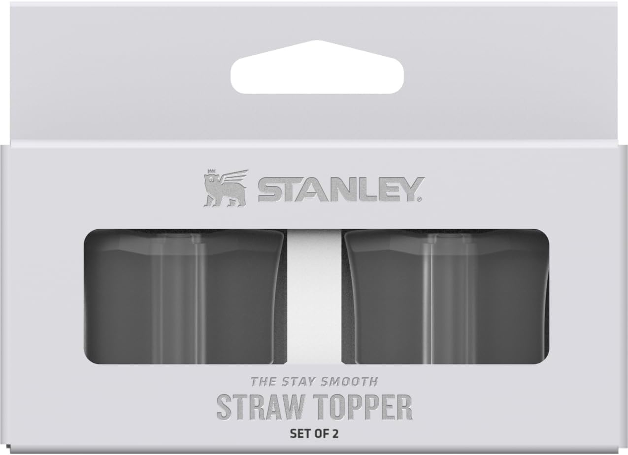 image:imageStanley Quencher Stay Smooth AntiPucker Straw Topper 2Pack Ergonomic Sip Through Straw Cap for Tumbler with Handle Silicone Accessory for Drinking Cup BPAFree Chili RedMilky White