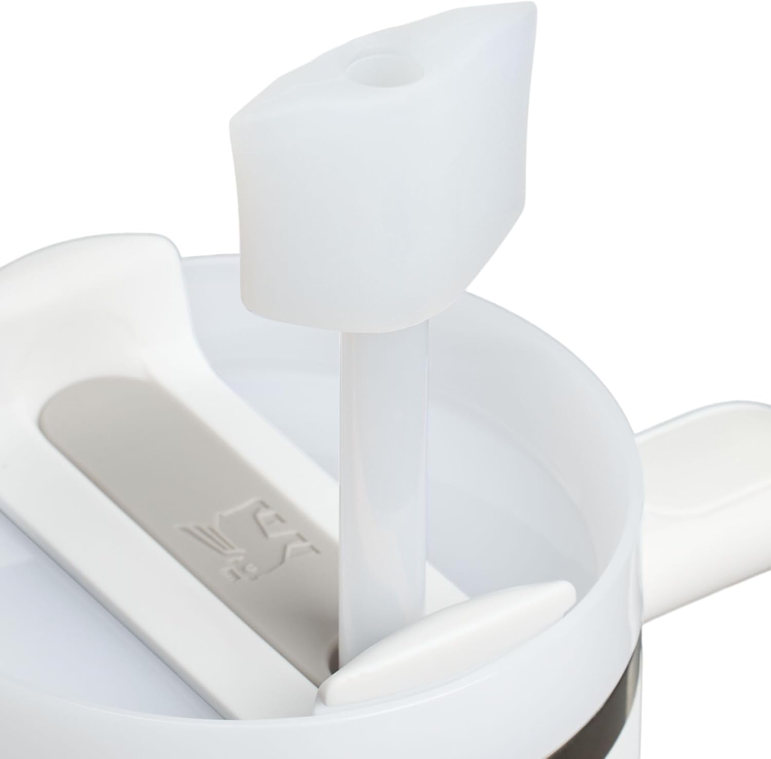 image:imageStanley Quencher Stay Smooth AntiPucker Straw Topper 2Pack Ergonomic Sip Through Straw Cap for Tumbler with Handle Silicone Accessory for Drinking Cup BPAFree Chili RedMilky White