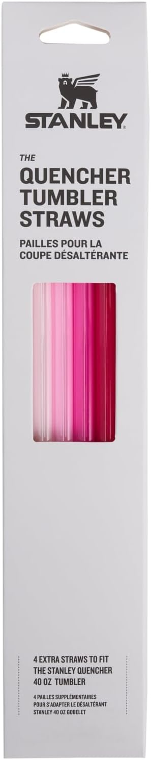 image:imageStanley Quencher Tumbler Straws Reusable Replacement Straws for Tumbler with Handle Stainless Steel Drinking Cup Accessory BPAFreePink Multi Pack