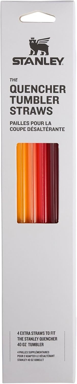 image:imageStanley Quencher Tumbler Straws Reusable Replacement Straws for Tumbler with Handle Stainless Steel Drinking Cup Accessory BPAFreeRedOrange Multi Pack