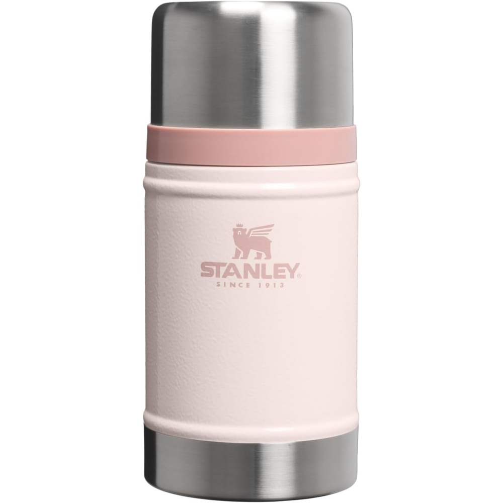 image:imageSTANLEY Classic Legendary Large Food Jar 24 oz Vacuum Insulated Food Container Wide Mouth Screw On Lid Stainless Steel with Leakproof Lid BPAFree Hammertone Rose QuartzHammertone Rose Quartz
