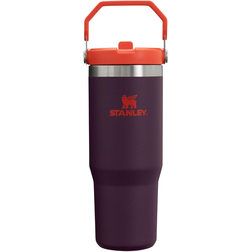 image:imageSTANLEY IceFlow 20 Flip Straw Tumbler 30 oz Chili Red Easy Carry Handle Twist On Lid and Flip Up Straw Leak Resistant Water Bottle Insulated Stainless Steel BPAFreePlum