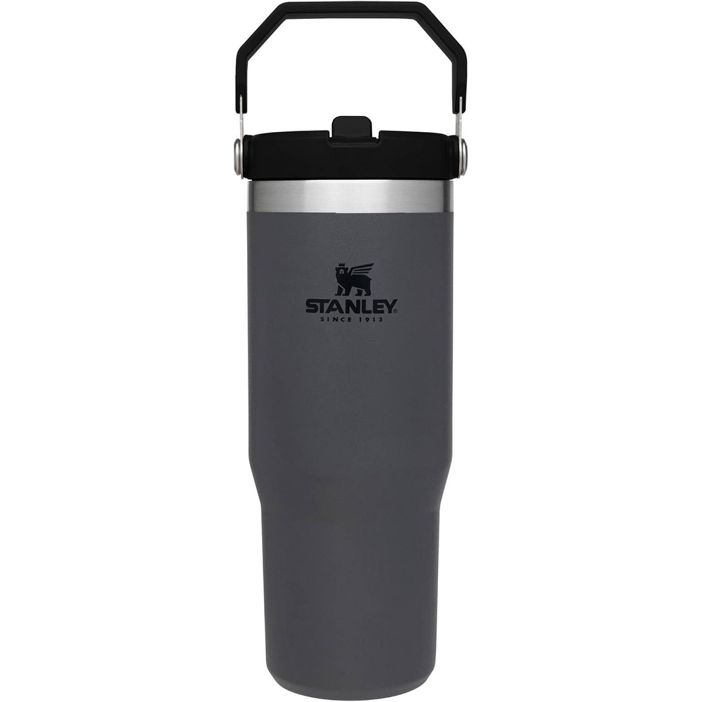 image:imageSTANLEY IceFlow 20 Flip Straw Tumbler 30 oz Chili Red Easy Carry Handle Twist On Lid and Flip Up Straw Leak Resistant Water Bottle Insulated Stainless Steel BPAFreeCharcoal