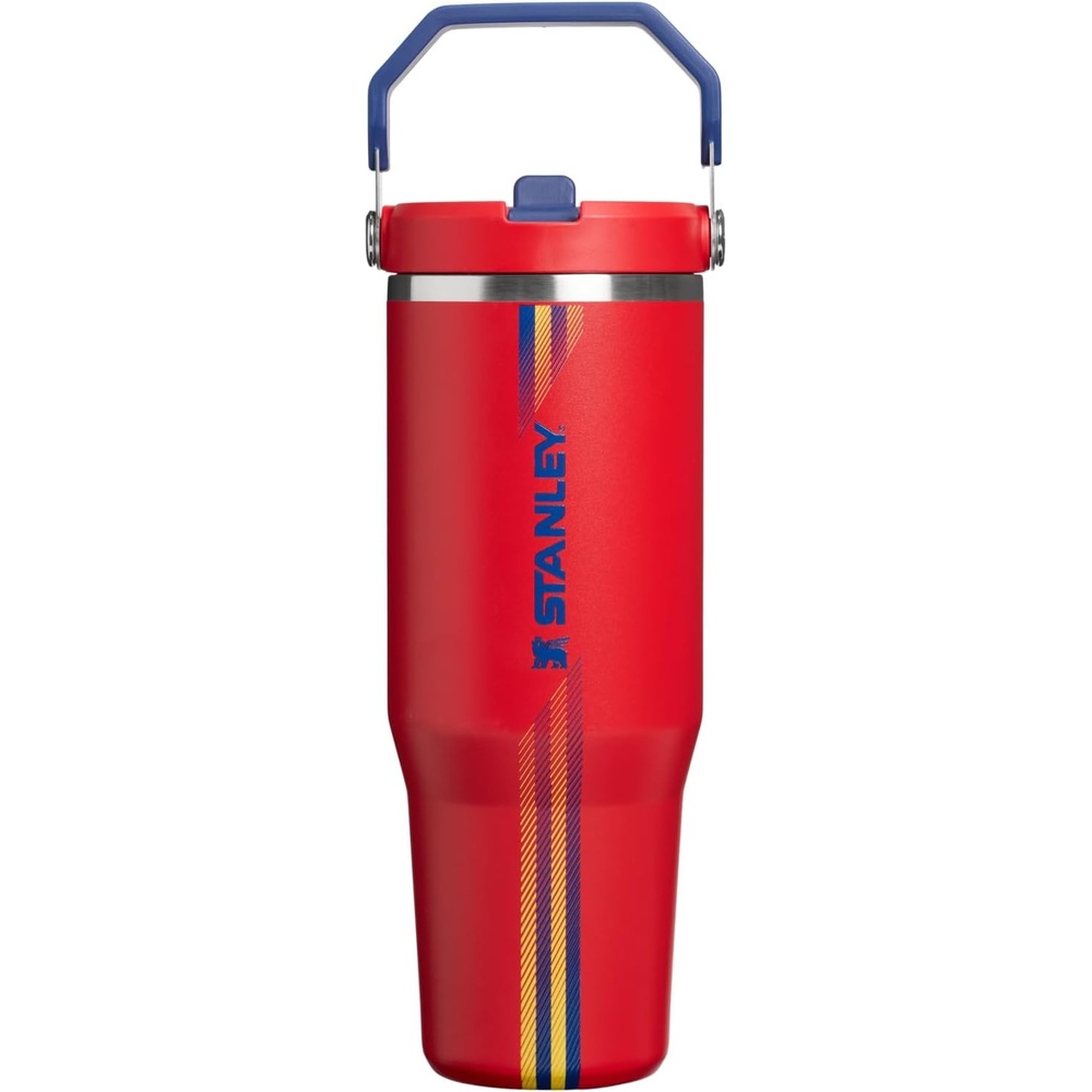 image:imageSTANLEY IceFlow 20 Flip Straw Tumbler 30 oz Chili Red Easy Carry Handle Twist On Lid and Flip Up Straw Leak Resistant Water Bottle Insulated Stainless Steel BPAFreeTeam Red Dark Blue