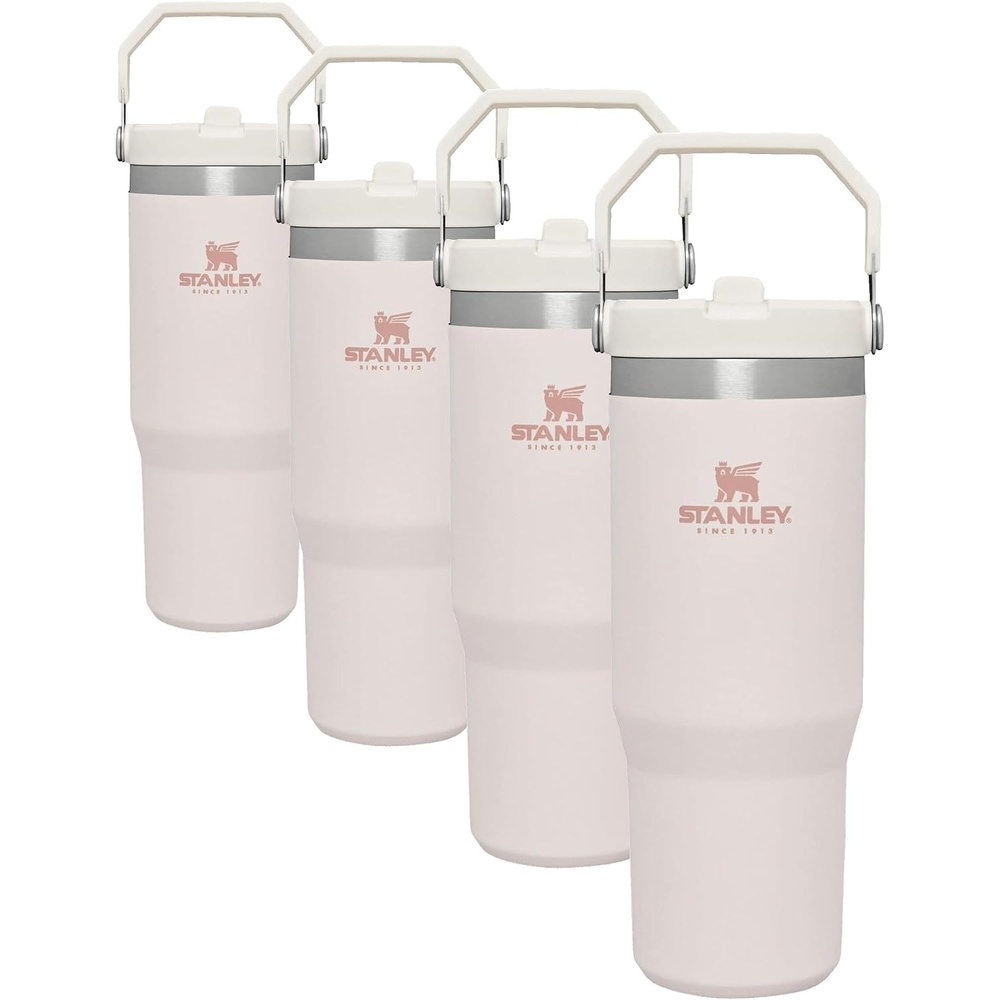 image:imageSTANLEY IceFlow 20 Flip Straw Tumbler 30 oz Chili Red Easy Carry Handle Twist On Lid and Flip Up Straw Leak Resistant Water Bottle Insulated Stainless Steel BPAFreeRose Quartz
