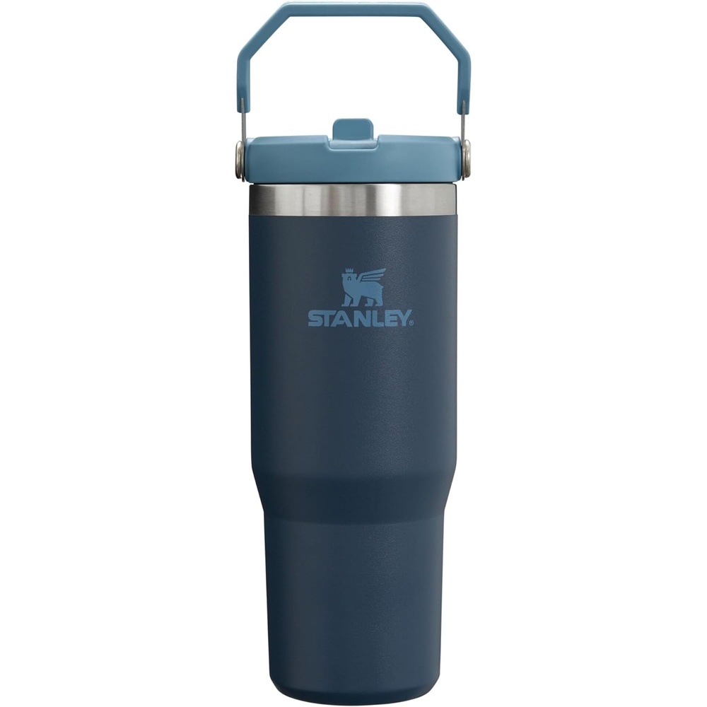 image:imageSTANLEY IceFlow 20 Flip Straw Tumbler 30 oz Chili Red Easy Carry Handle Twist On Lid and Flip Up Straw Leak Resistant Water Bottle Insulated Stainless Steel BPAFreeNavy