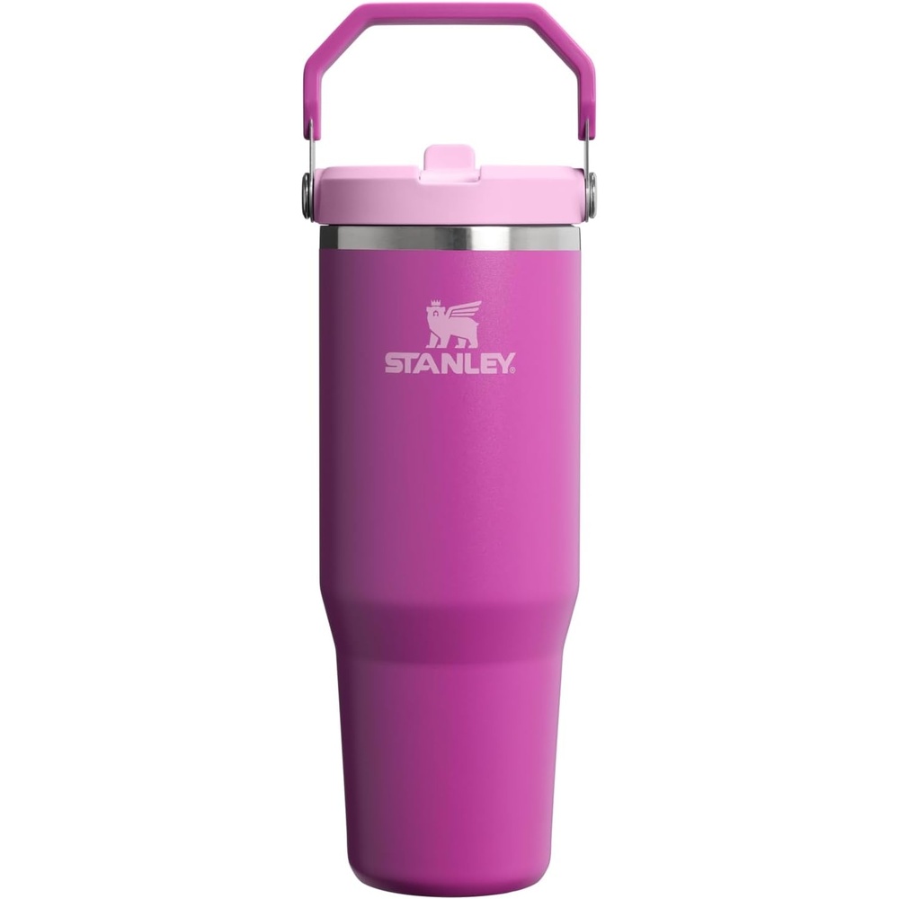 image:imageSTANLEY IceFlow 20 Flip Straw Tumbler 30 oz Chili Red Easy Carry Handle Twist On Lid and Flip Up Straw Leak Resistant Water Bottle Insulated Stainless Steel BPAFreeDark Blossom