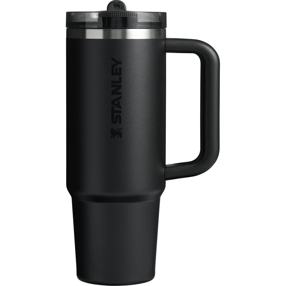 image:imageSTANLEY Quencher ProTour Flipstraw Tumbler 20 oz Chili Black BuiltIn Straw amp Handle Cupholder Compatible for Travel Leakproof Insulated Stainless Steel Cup BPAFreeBlack